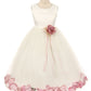 Satin Flower Petal Girl Plus Size Dress (White Dress)