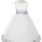 Satin Flower Petal Girl Plus Size Dress (White Dress)