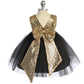 Gold Sequin V Back Baby Dress