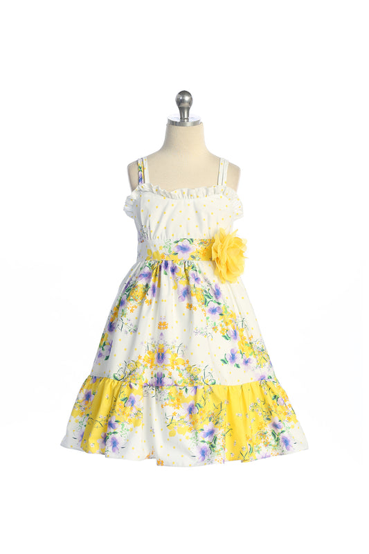 Ruffle Floral Cotton Dress