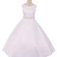 Dress - Long Satin Pearl Trim Communion Dress