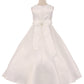 Dress - Long Satin Pearl Trim Communion Dress