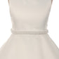 Dress - Long Satin Pearl Trim Communion Dress