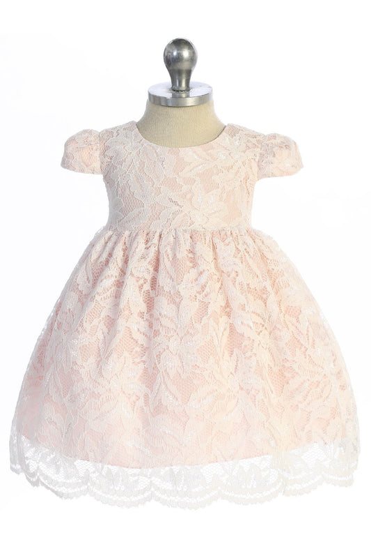 Lace V Back Bow Baby Dress