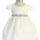 Lace V Back Bow Baby Dress w/ Rhinestone Trim